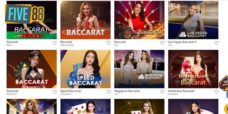 Luật chơi cơ bản của Baccarat tại FIVE88